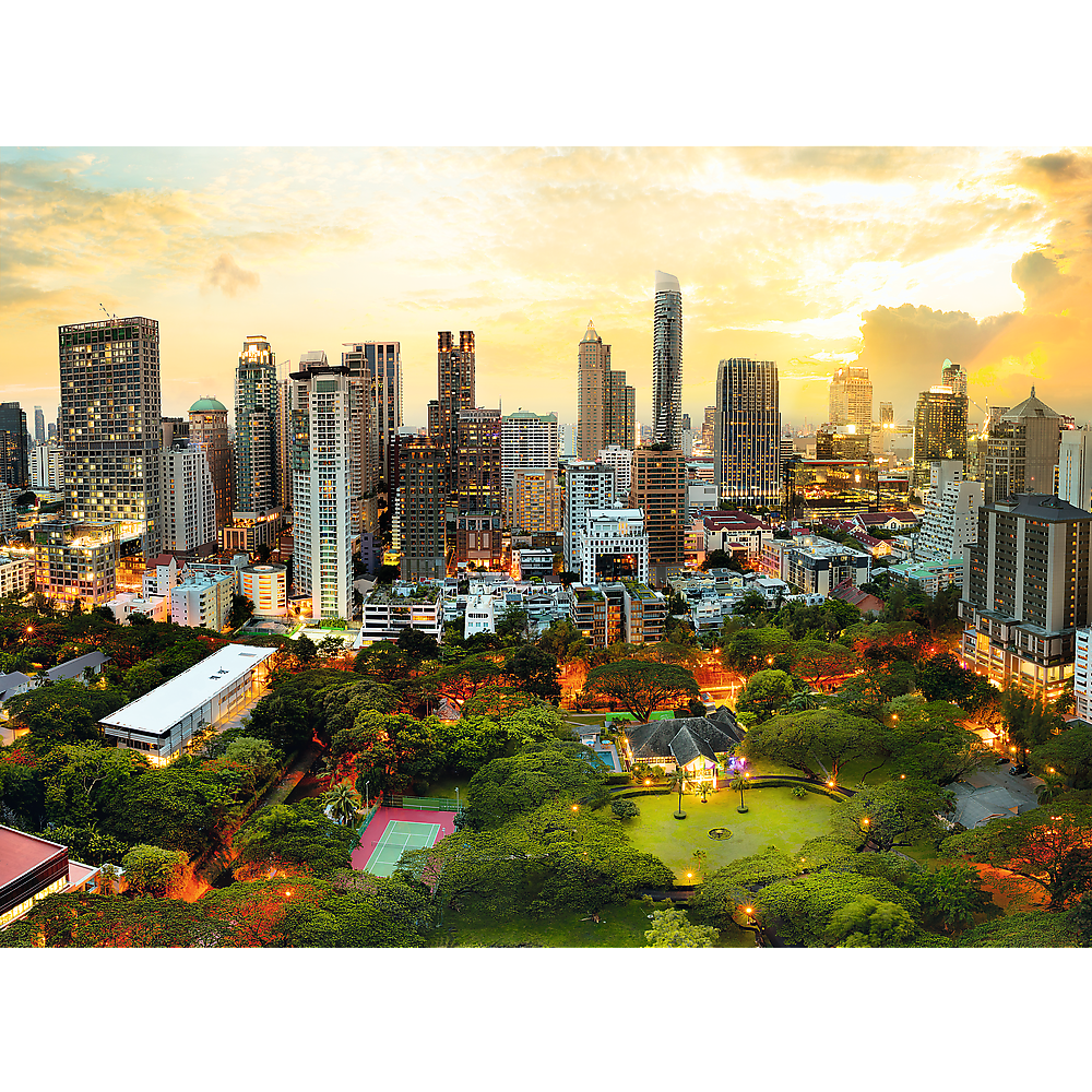 3000 Piece Jigsaw Puzzles, Sunset in Bangkok, Thailand, Cityscape puzzle, Adult Puzzle, Trefl 33060 Bridge Toys - Premium Jigsaw Puzzles