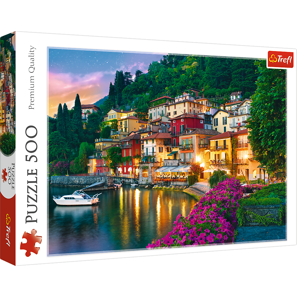 500 Piece Jigsaw Puzzles, Lake Como, Puzzle of Italy, Romantic Village Puzzle, Oceanside Puzzle, Adult Puzzles, Trefl 37290 Bridge Toys - Premium Jigsaw Puzzles