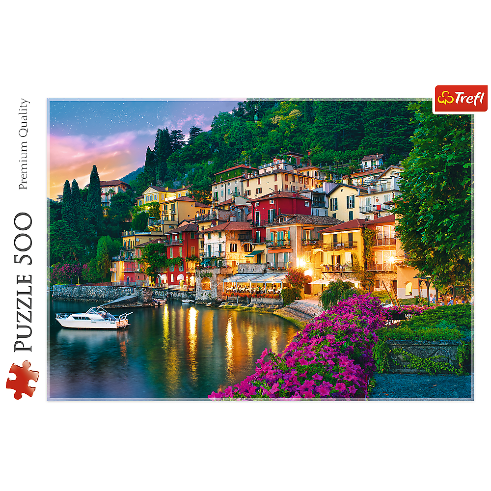 500 Piece Jigsaw Puzzles, Lake Como, Puzzle of Italy, Romantic Village Puzzle, Oceanside Puzzle, Adult Puzzles, Trefl 37290 Bridge Toys - Premium Jigsaw Puzzles