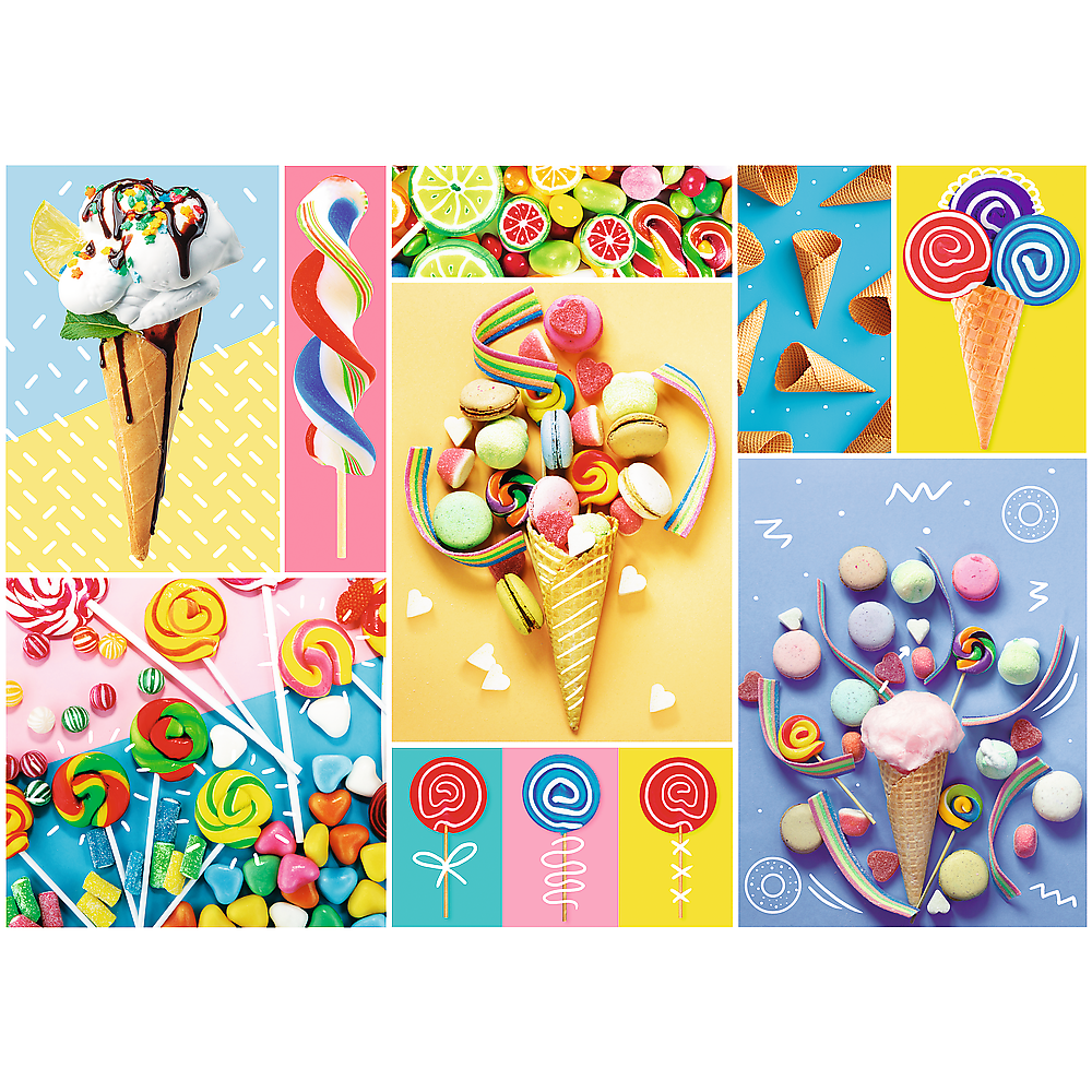 500 Piece Jigsaw Puzzle, Favorite Sweets, Candy and Ice Cream Puzzle, Adult Puzzles, Trefl 37335 Bridge Toys - Premium Jigsaw Puzzles