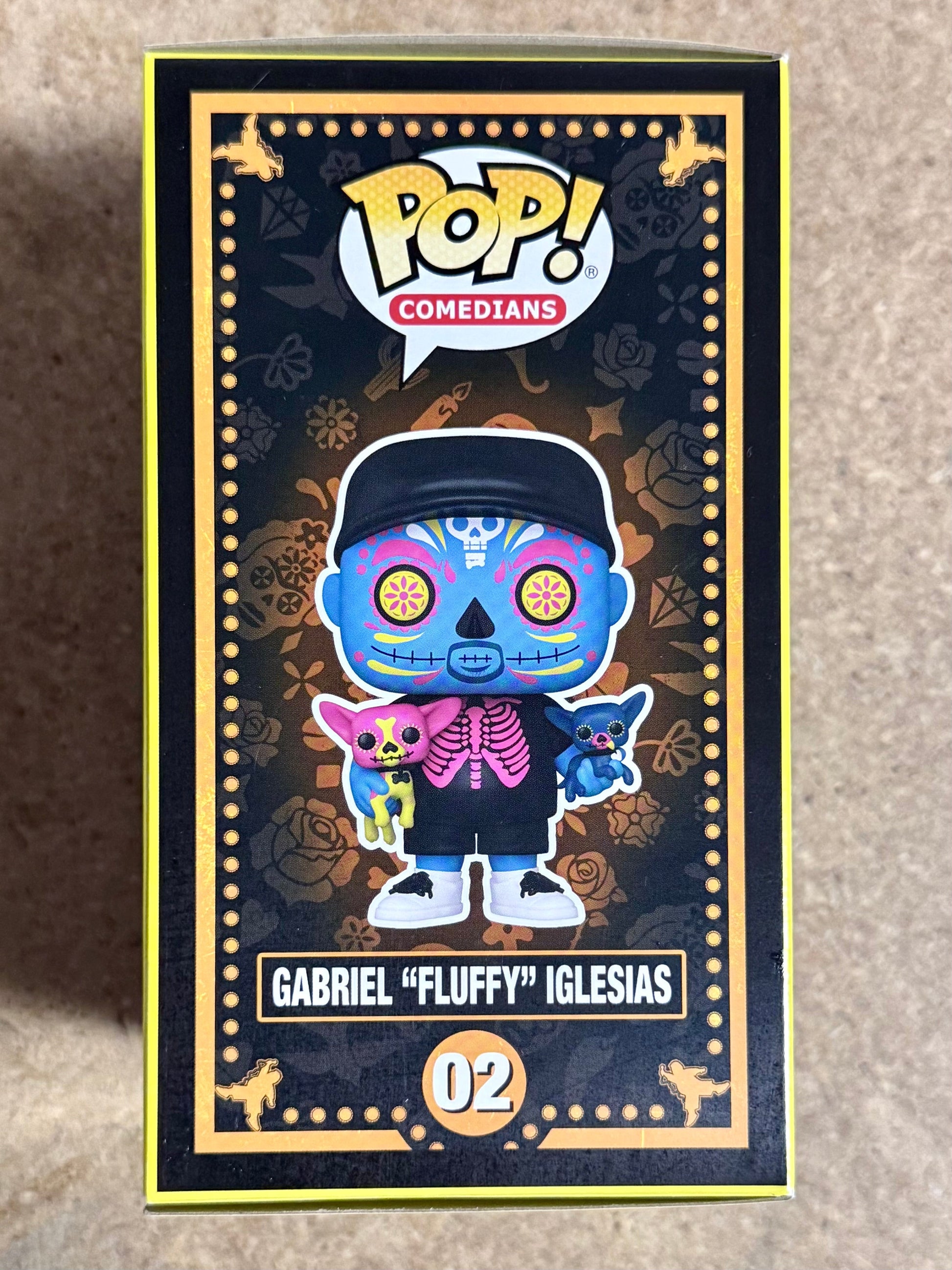 Gabriel “FLUFFY” Iglesias Signed BL Dia De Los Muertos Funko Pop! With JSA COA Mustang Comics