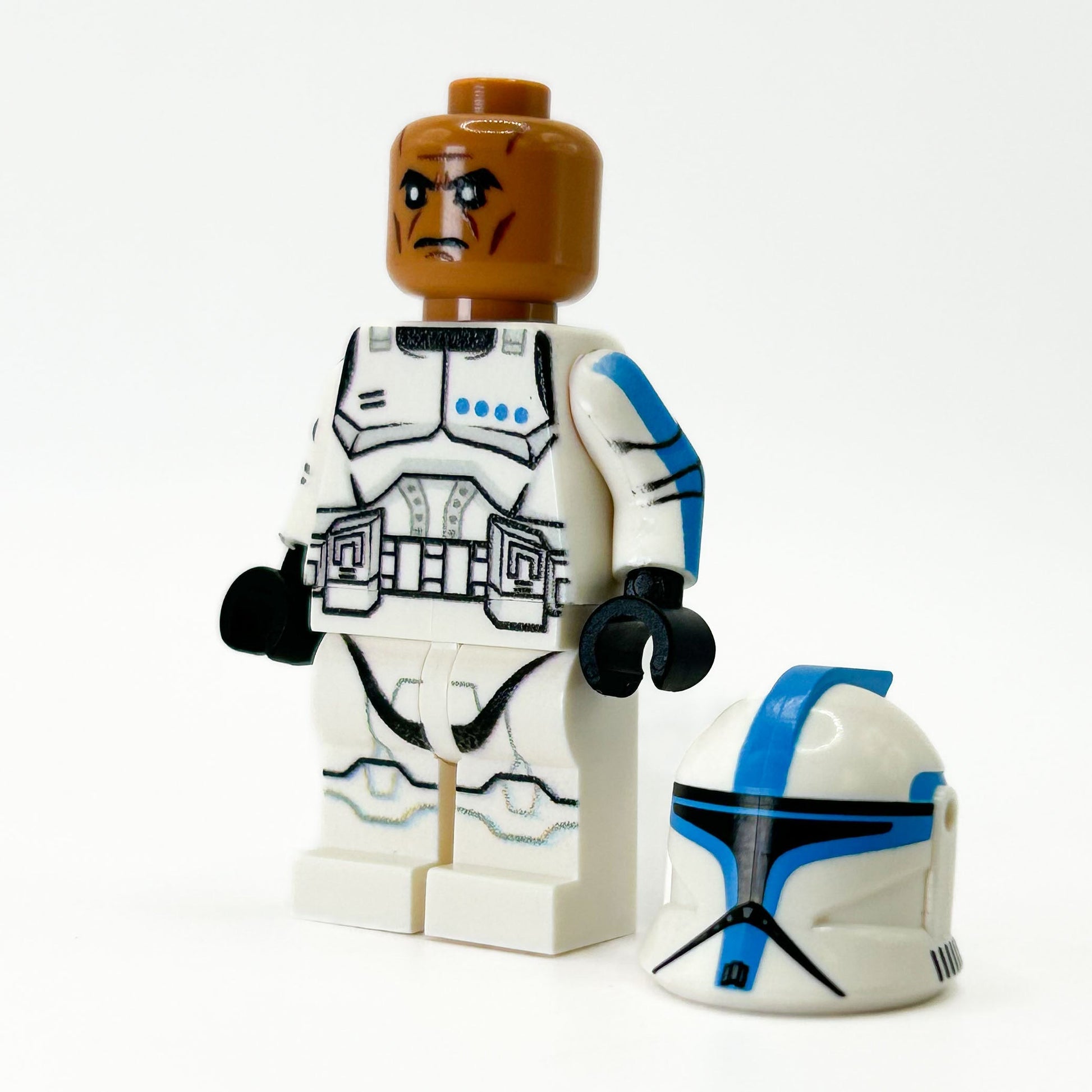 Custom Lieutenant Clone Trooper (Dark Azure, Phase 1) Minifig made using LEGO parts B3 Customs