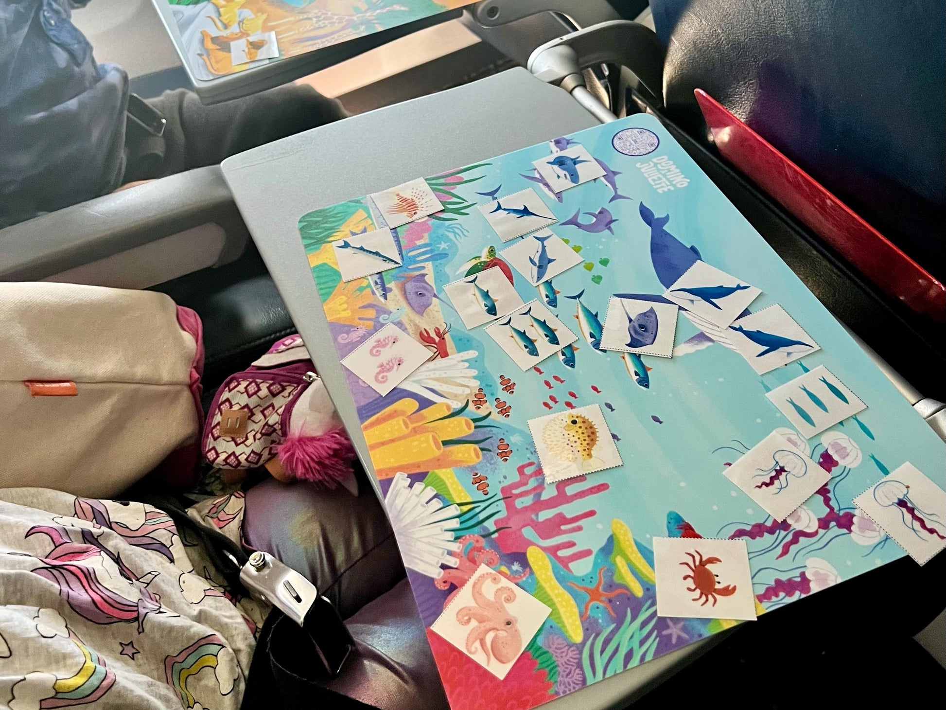 Puzzle Planet Travel Placemat: Ocean-themed activity for kids on an airplane. Educational & Fun Travel Entertainment