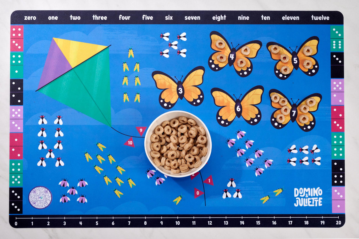 Domino Juliette Math Placemat: Counting, Numbers, & Educational Learning Tool for Kids
