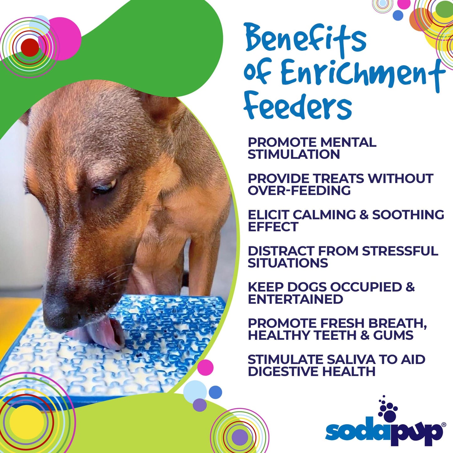 Jigsaw Puzzle eMat - Enrichment Lick Mat for Dogs and Cats | eMat Enrichment Toy for Anxiety Relief | USA Made SodaPup/True Dogs, LLC