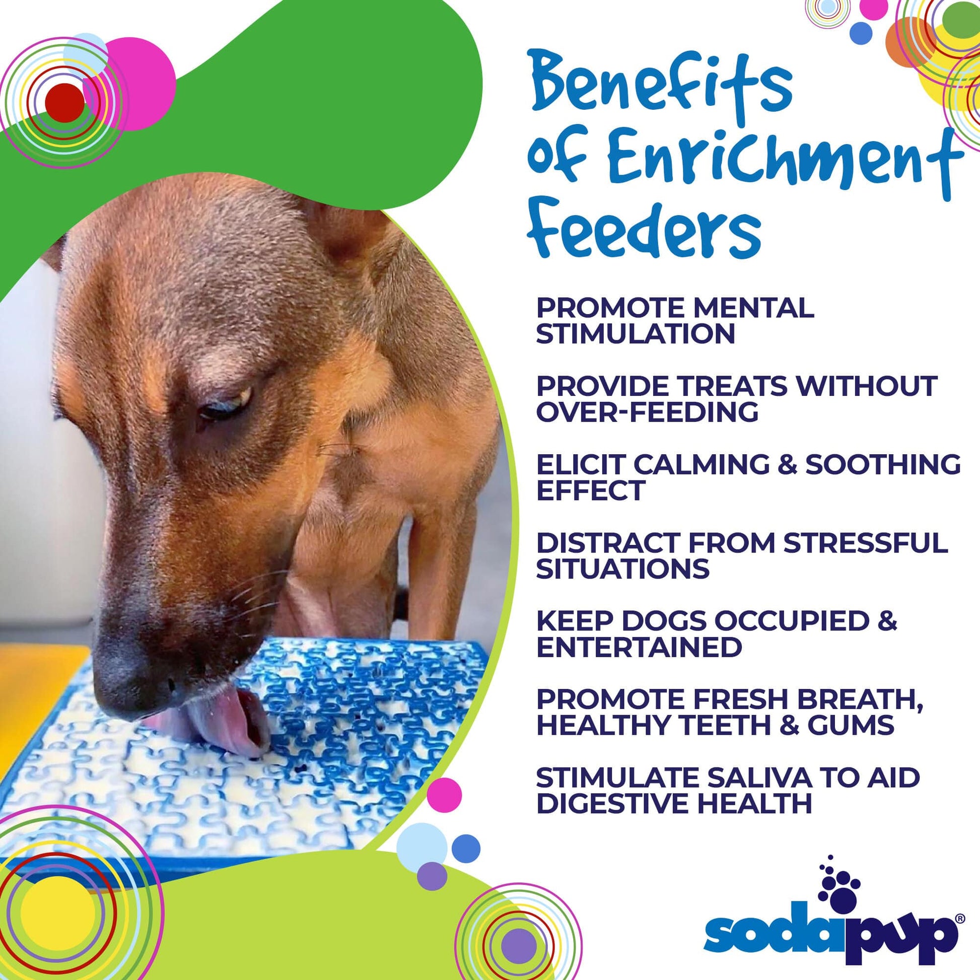 Jigsaw Puzzle eMat - Enrichment Lick Mat for Dogs and Cats | eMat Enrichment Toy for Anxiety Relief | USA Made SodaPup/True Dogs, LLC