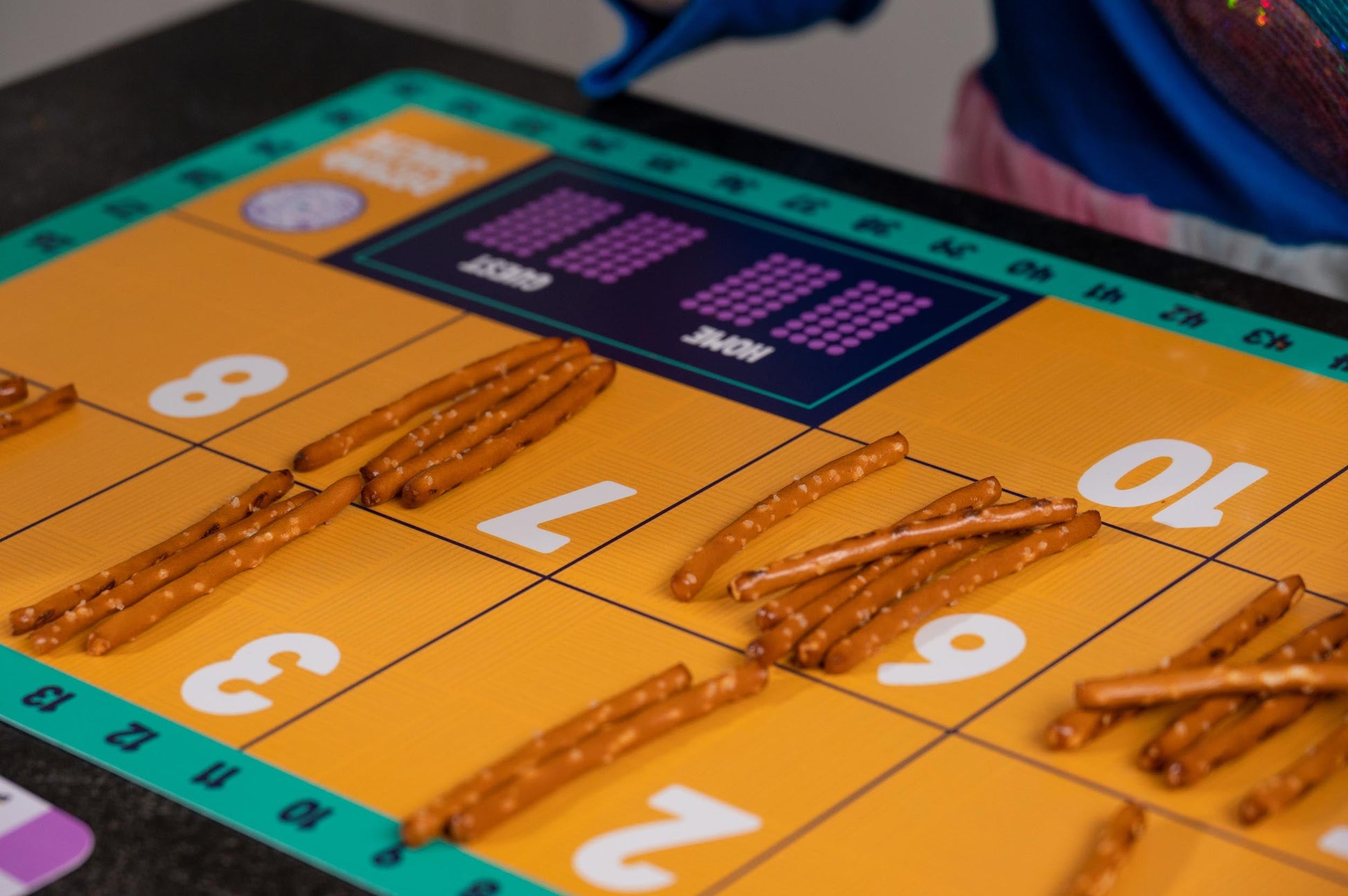 Puzzle Planet Math Placemat Game: Kids Learn Counting & Addition with Fun Pretzel Sticks!