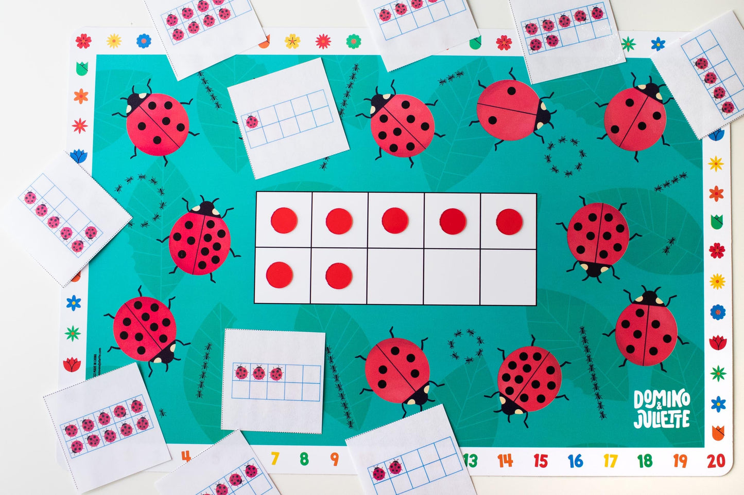 Ladybug Math Placemat: Counting with Ten Frames for Preschool & Kindergarten!