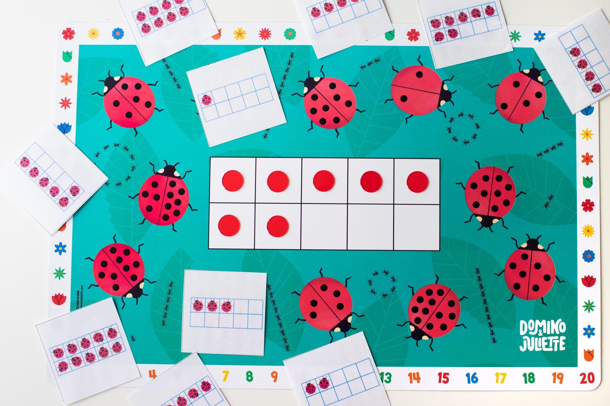 Ladybug Math Placemat: Counting with Ten Frames for Preschool & Kindergarten!
