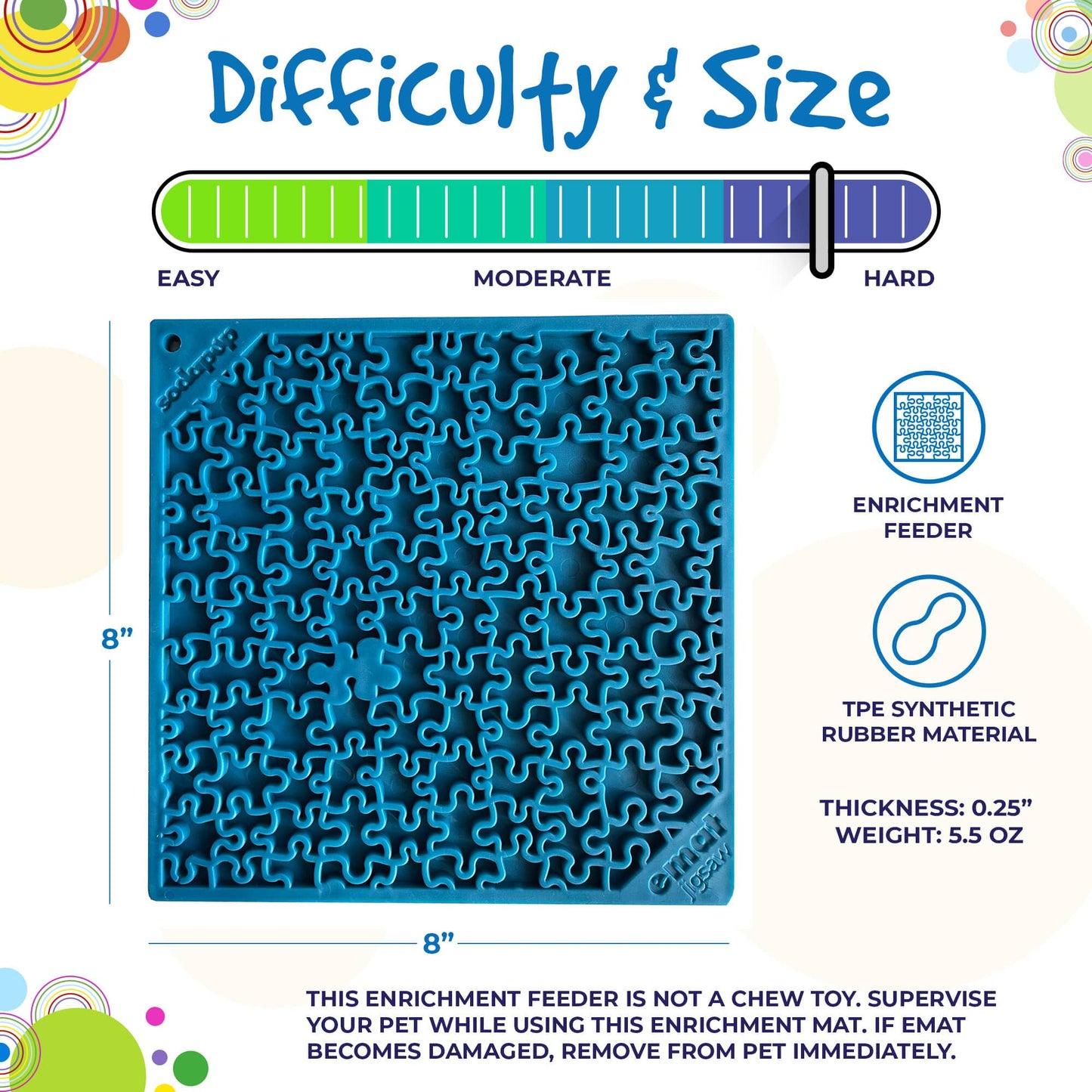 Jigsaw Puzzle eMat - Enrichment Lick Mat for Dogs and Cats | eMat Enrichment Toy for Anxiety Relief | USA Made SodaPup/True Dogs, LLC