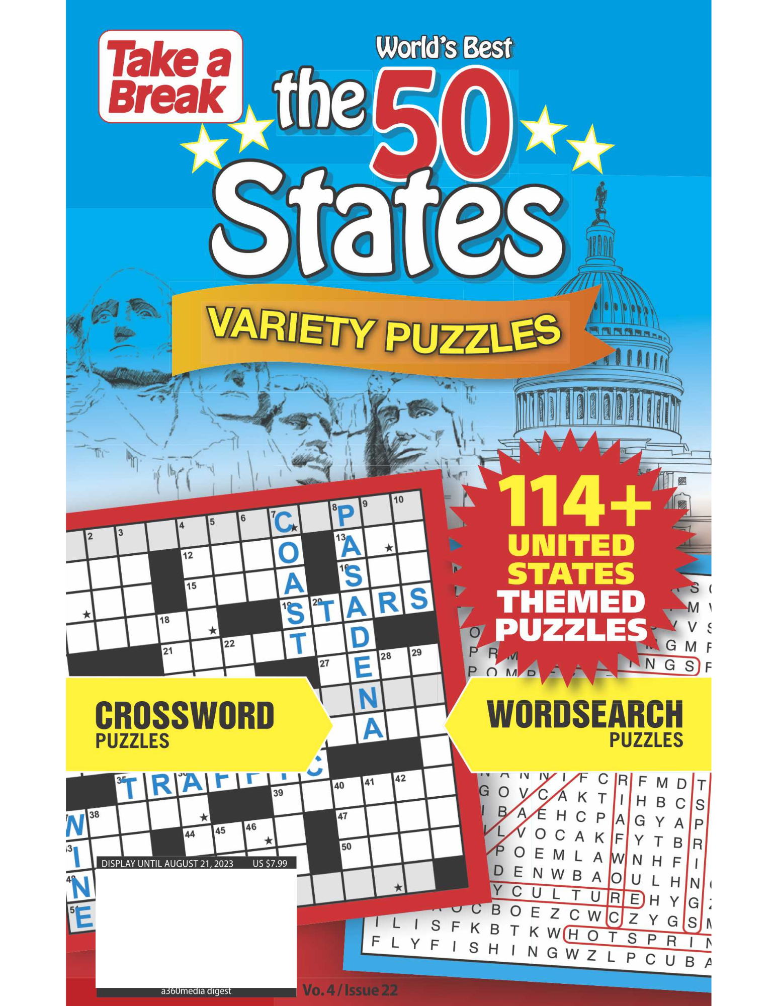 World's Best Variety Puzzles 'The 50 States' - 114+ United States Themed Puzzles Magazine Shop US