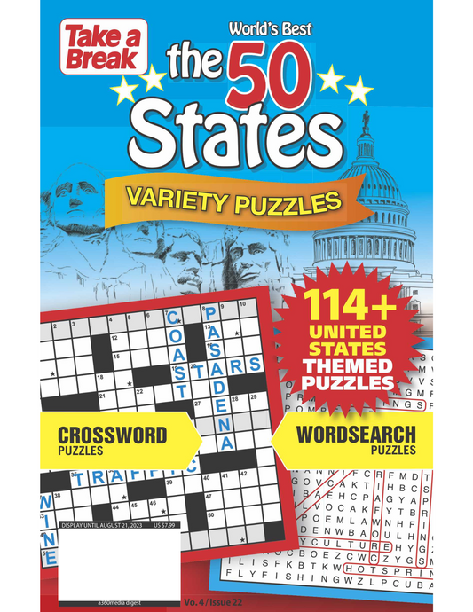 World's Best Variety Puzzles 'The 50 States' - 114+ United States Themed Puzzles Magazine Shop US