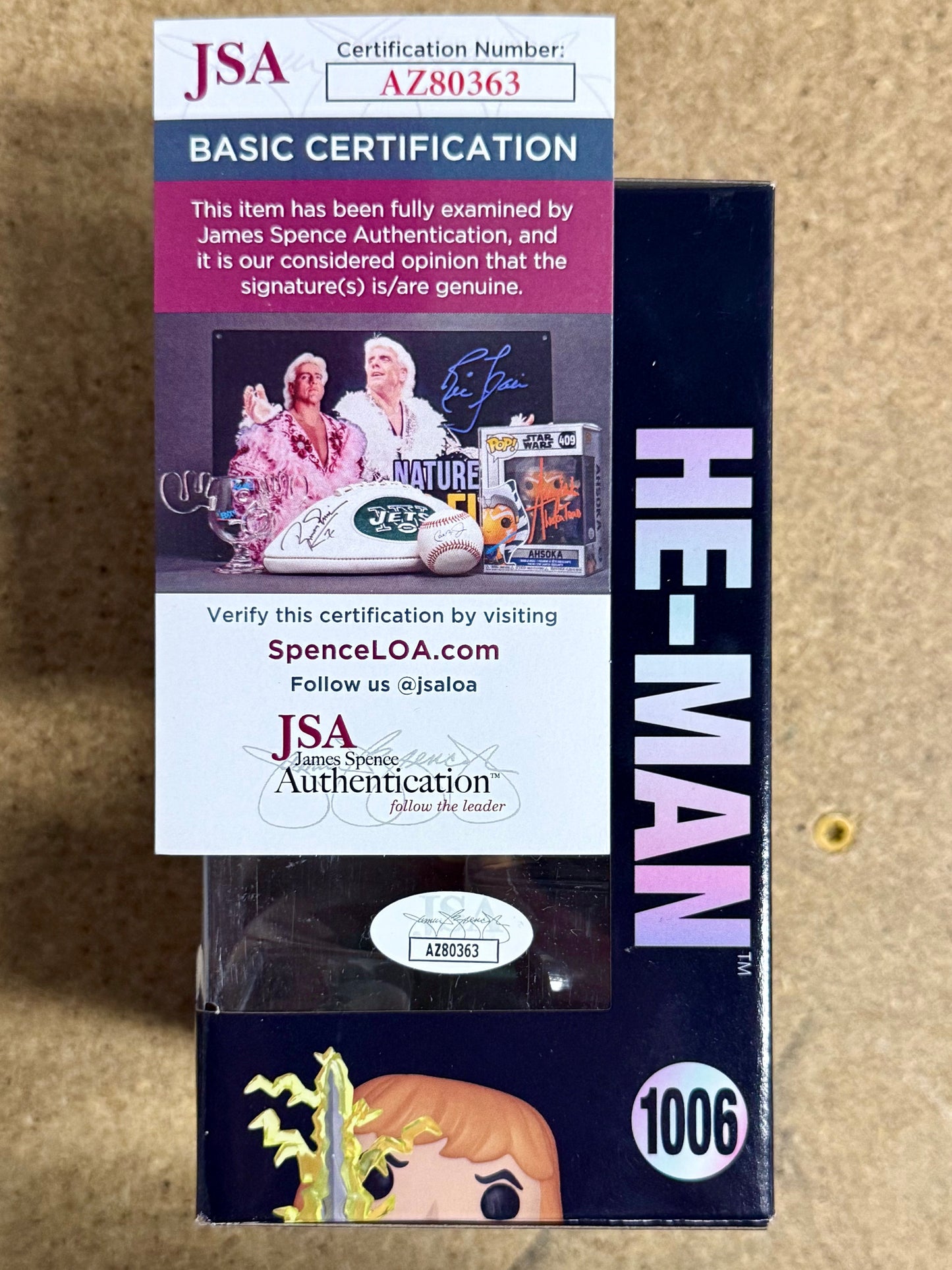 Tom Cook Signed He-Man Masters Of The Universe Funko Pop! #1006 With JSA COA Mustang Comics