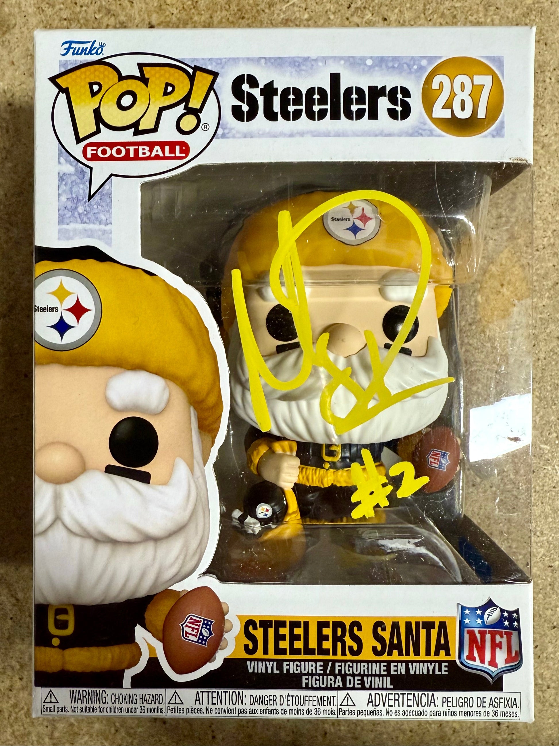 Mason Rudolph Signed NFL Pittsburgh Steelers Santa Funko Pop! #287 With JSA COA Mustang Comics