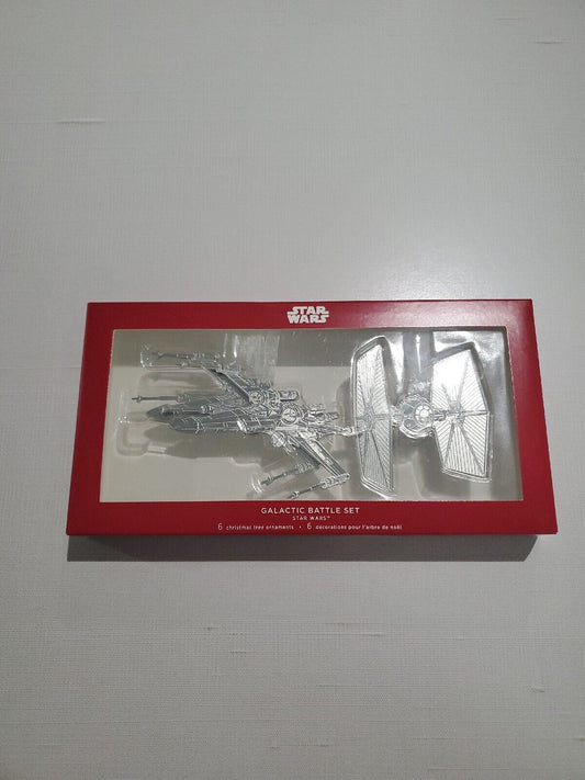 2020 Hallmark Star Wars Galactic Battle set 6 ornaments X-wing/Tie Fighter Jeff's Diecast & Collectibles