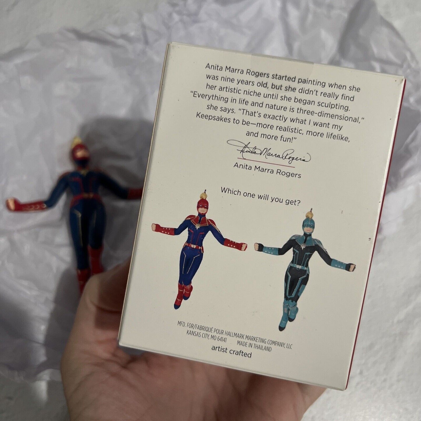2019 Hallmark Keepsake Christmas Ornament CAPTAIN MARVEL : RED Version Jeff's Diecast & Collectibles