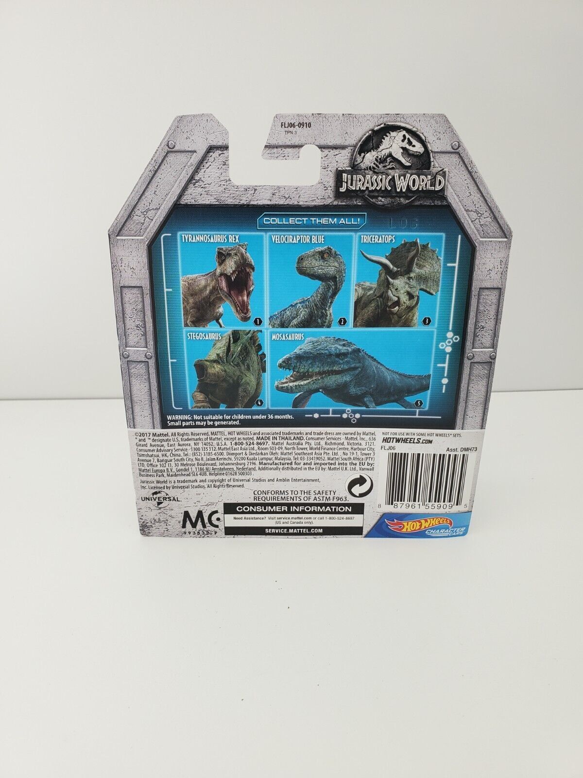 2017 Hot Wheels Character Cars Jurassic World VELOCIRAPTOR BLUE Jeff's Diecast & Collectibles