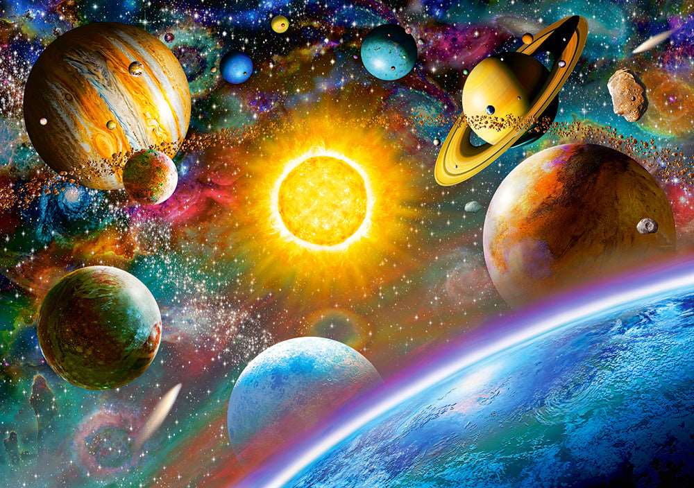 500 piece Jigsaw Puzzle, Outer Space, Solar System Puzzle with Comets, Asteroids and Galaxies, Universe, Adult Puzzles, Castorland B-52158 Bridge Toys - Premium Jigsaw Puzzles