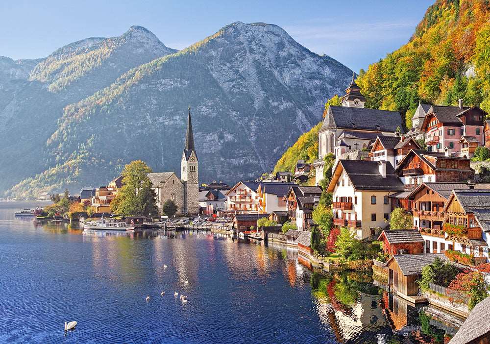 500 piece Jigsaw Puzzle, Hallstatt, Austria, Idyllic Landscape, Tyrolean Alps, Adult Puzzles, Castorland B-52189 Bridge Toys - Premium Jigsaw Puzzles
