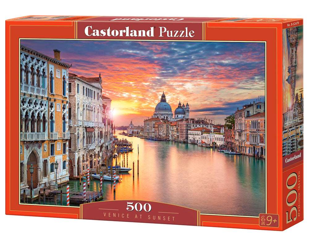 500 Piece Jigsaw Puzzle, Venice at Sunset, Italy, European puzzle, Italy puzzle, Adult Puzzles, Castorland B-52479 Bridge Toys - Premium Jigsaw Puzzles