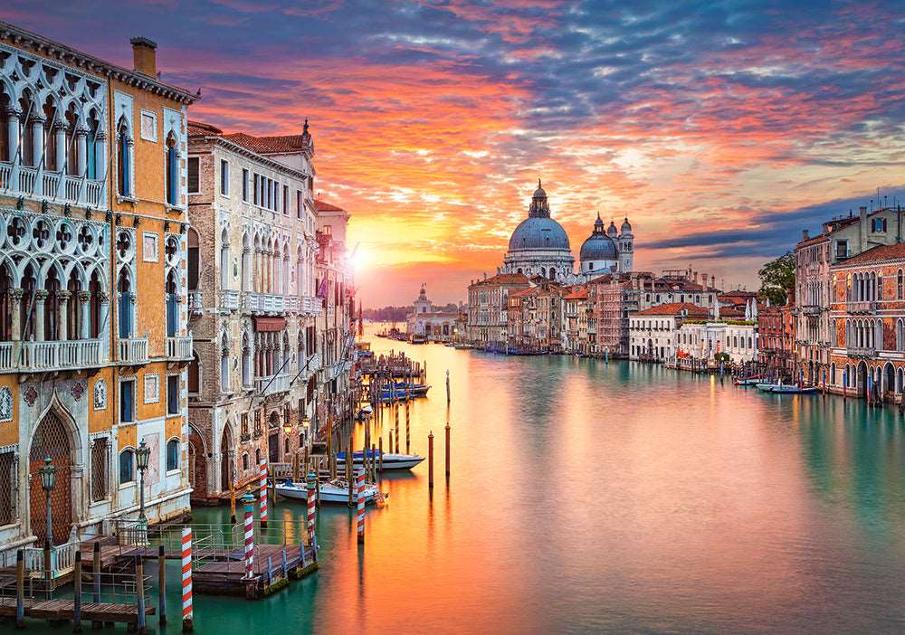 500 Piece Jigsaw Puzzle, Venice at Sunset, Italy, European puzzle, Italy puzzle, Adult Puzzles, Castorland B-52479 Bridge Toys - Premium Jigsaw Puzzles