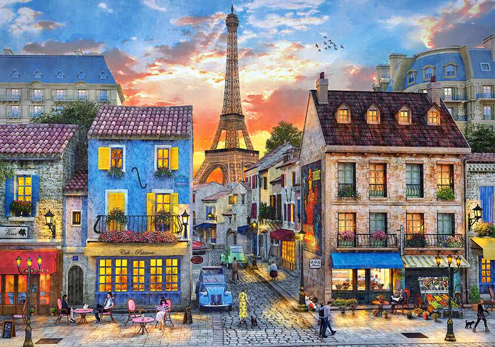 500 Piece Jigsaw Puzzle, Streets of Paris, France, Eiffel Tower, European puzzle, Adult Puzzles, Castorland B-52684 Bridge Toys - Premium Jigsaw Puzzles