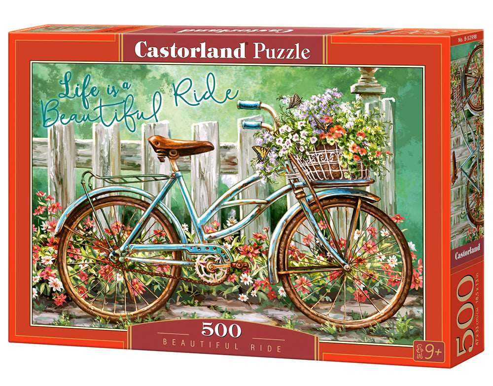 500 Piece Jigsaw Puzzle, Beautiful Ride, Bicycle, Art Puzzle, Adult Puzzles, Castorland B-52998 Bridge Toys - Premium Jigsaw Puzzles