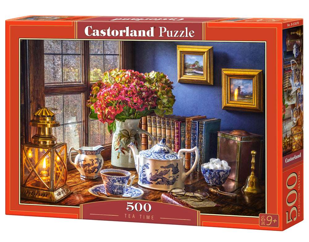 500 Piece Jigsaw Puzzle, Tea Time, Classic interior, old fashioned furniture, oil lamp, beautiful vase, Adult Puzzles, Castorland B-53070 Bridge Toys - Premium Jigsaw Puzzles