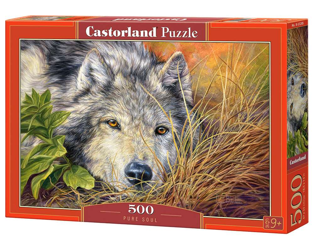 500 Piece Jigsaw Puzzle, Pure Soul, Animal puzzle, Wolf, Nature puzzle, Adult Puzzles, Castorland B-53285 Bridge Toys - Premium Jigsaw Puzzles