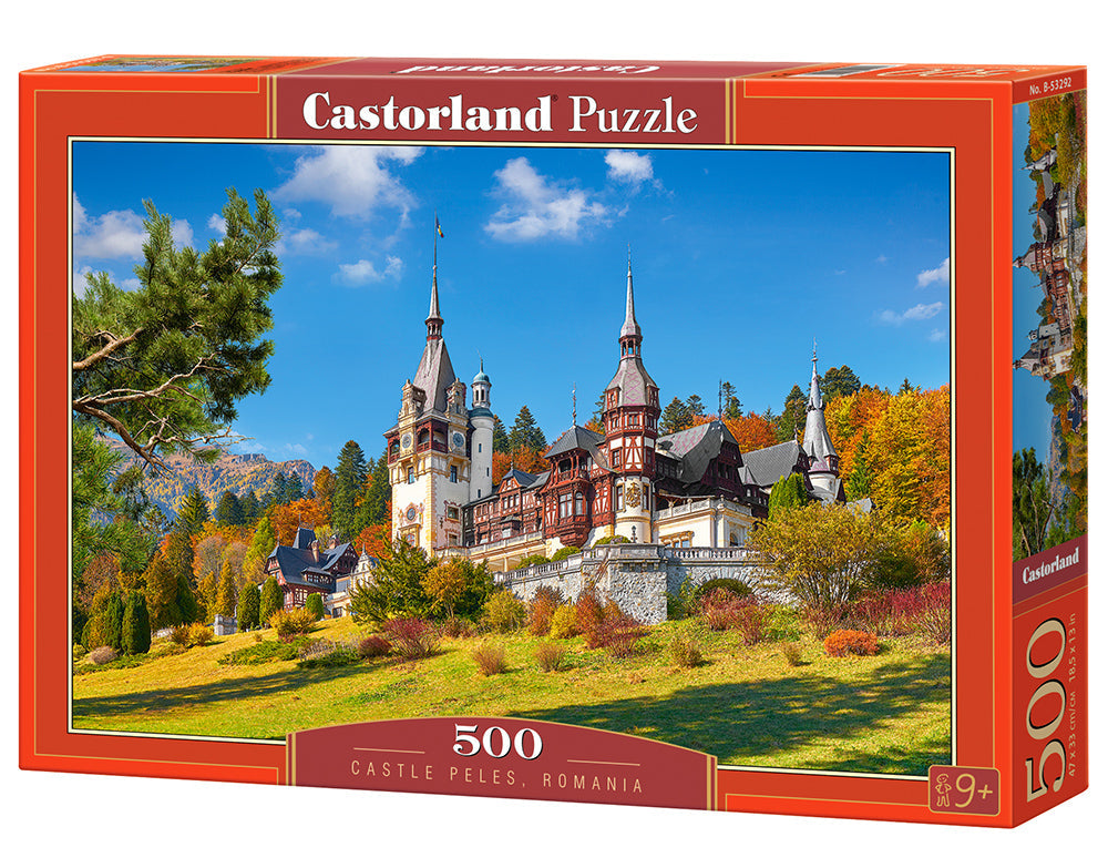 500 Piece Jigsaw Puzzle, Castle Peles, neo-Renaissance castle, Romania , Adult Puzzle, Castorland B-53292 Bridge Toys - Premium Jigsaw Puzzles