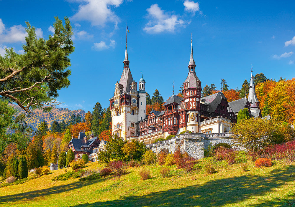 500 Piece Jigsaw Puzzle, Castle Peles, neo-Renaissance castle, Romania , Adult Puzzle, Castorland B-53292 Bridge Toys - Premium Jigsaw Puzzles