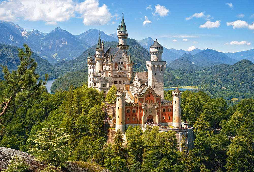 500 Piece Jigsaw Puzzle, View of the Neuschwanstein Castle, Bavarian Alps, Germany, Castle puzzle, Adult Puzzles, Castorland B-53544 Bridge Toys - Premium Jigsaw Puzzles