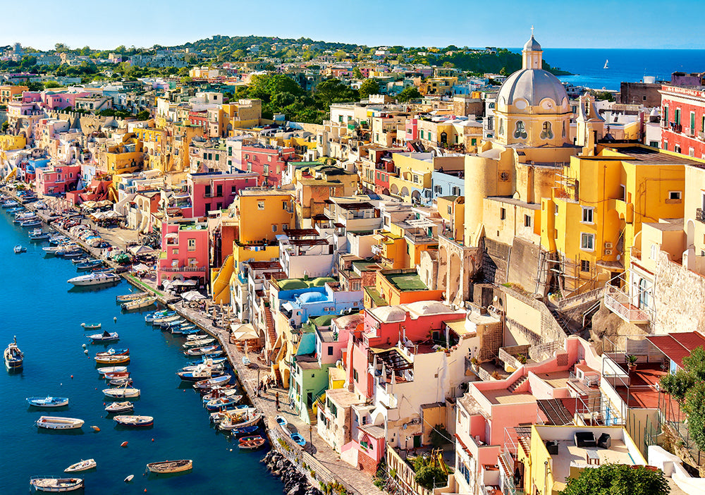 500 Piece Jigsaw Puzzle, Corricella, Italy, Seaside, Summer holiday place, Adult Puzzle, Castorland B-53742 Bridge Toys - Premium Jigsaw Puzzles