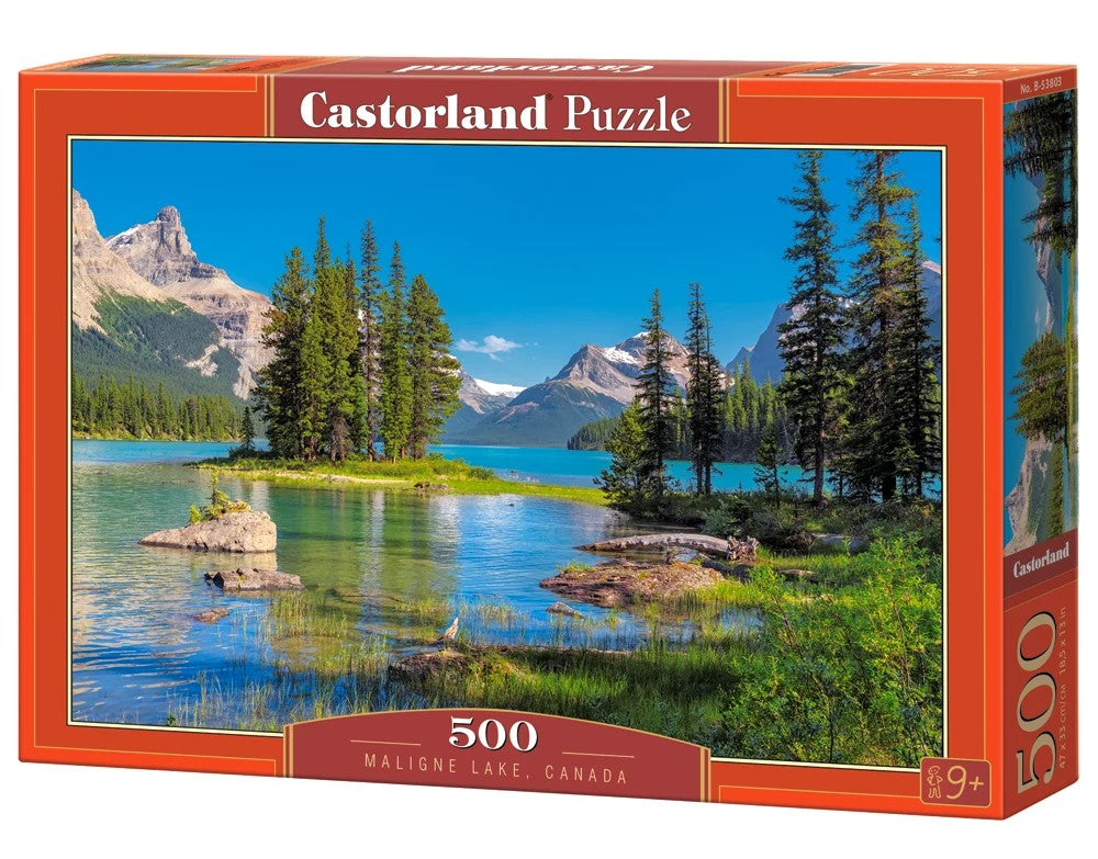500 Piece Jigsaw Puzzle, Maligne Lake, Canada, Jasper National Park, Landscape, Adult Puzzle, Castorland B-53803 Bridge Toys - Premium Jigsaw Puzzles