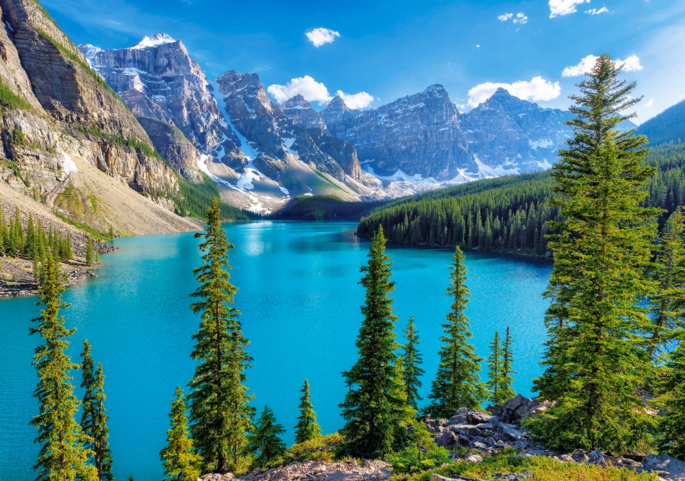 500 Piece Jigsaw Puzzle, Spring at Moraine Lake, Canada, Mountain view, Landscape puzzle, Adult Puzzle, Castorland B-53810 Bridge Toys - Premium Jigsaw Puzzles