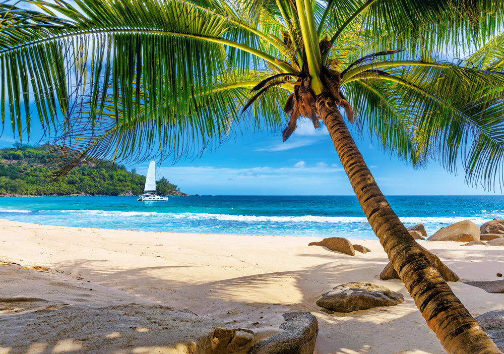 500 Piece Jigsaw Puzzle, Holidays in Seychelles, Tropical beach, Landscape puzzles, Adult Puzzle, Castorland B-53827 Bridge Toys - Premium Jigsaw Puzzles
