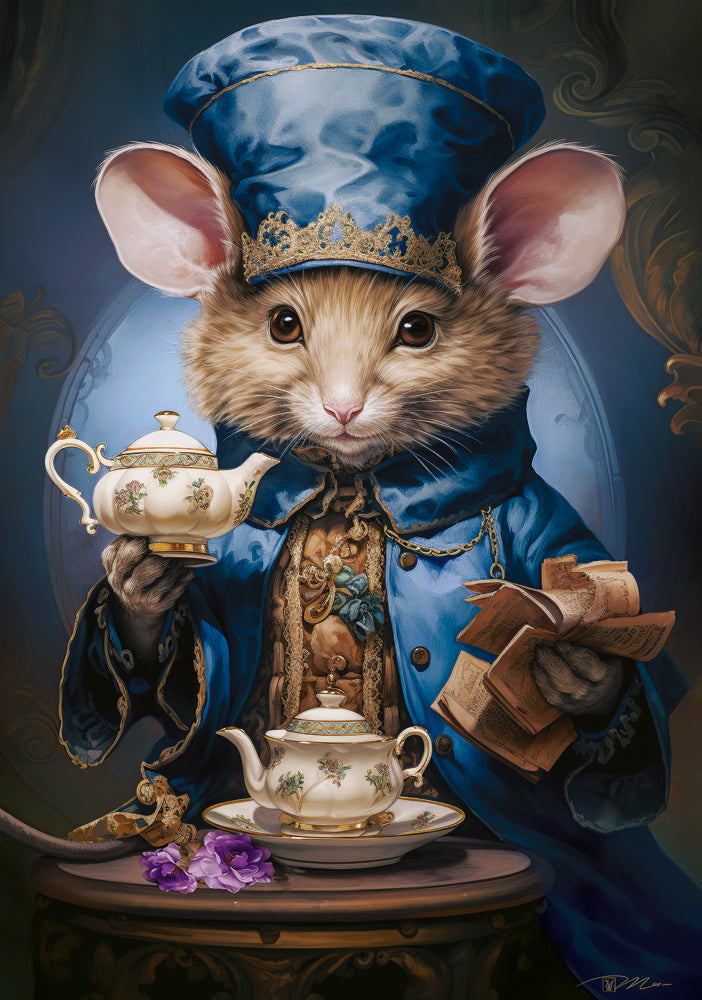 500 Piece Jigsaw Puzzle, Tea Time, Art. Puzzle, Mouse and small teapot and saucer, Adult Puzzle, Castorland B-53971 Bridge Toys - Premium Jigsaw Puzzles