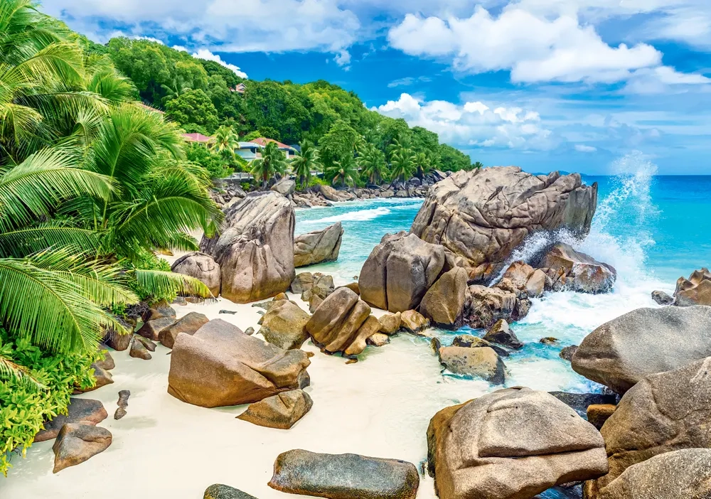 500 Piece Jigsaw Puzzle, La Digue Island, Seychelles, Tropical beach puzzle, Paradise Island, Landscape jigsaw, Adult Puzzle, Castorland B-54251 Bridge Toys - Premium Jigsaw Puzzles