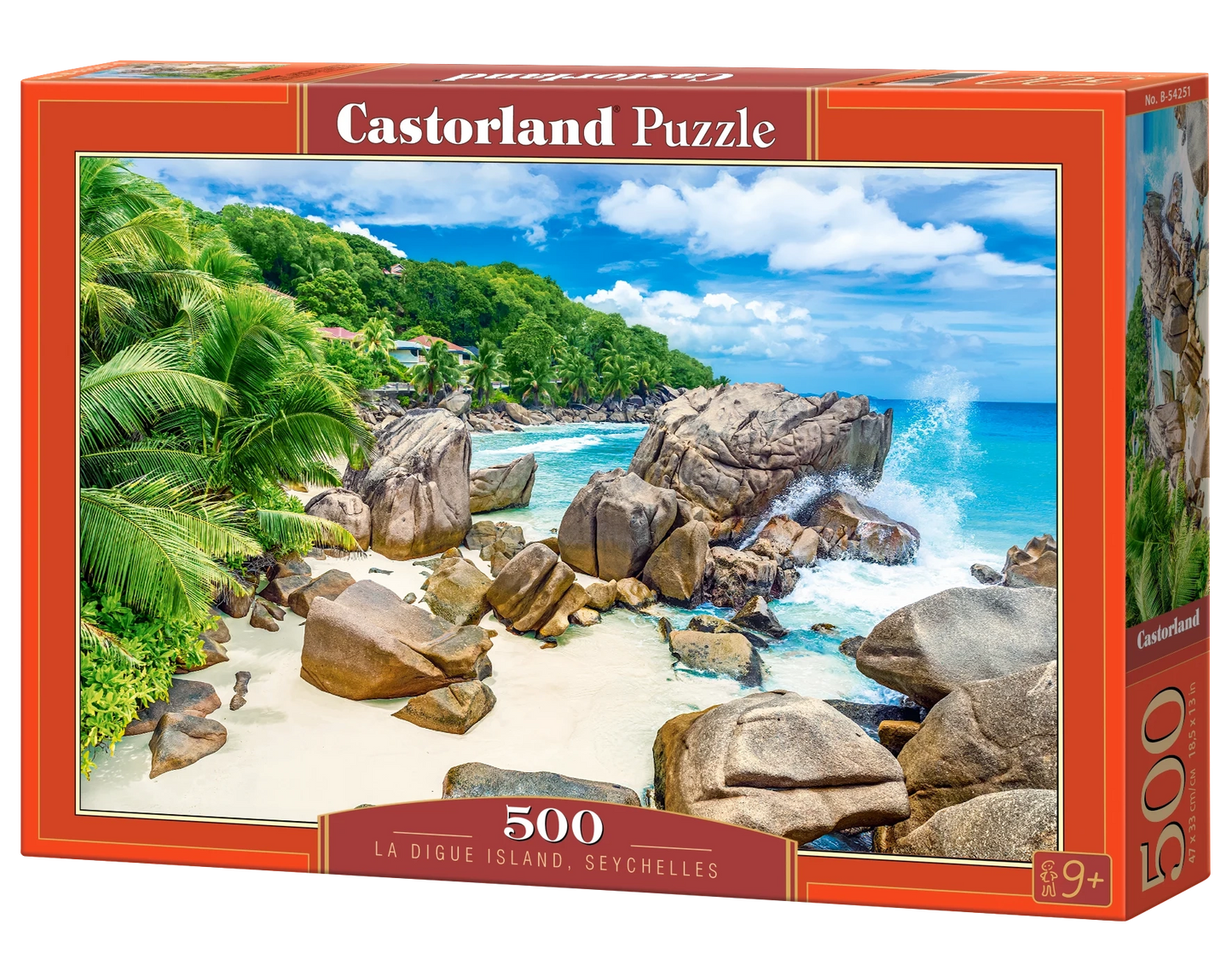 500 Piece Jigsaw Puzzle, La Digue Island, Seychelles, Tropical beach puzzle, Paradise Island, Landscape jigsaw, Adult Puzzle, Castorland B-54251 Bridge Toys - Premium Jigsaw Puzzles