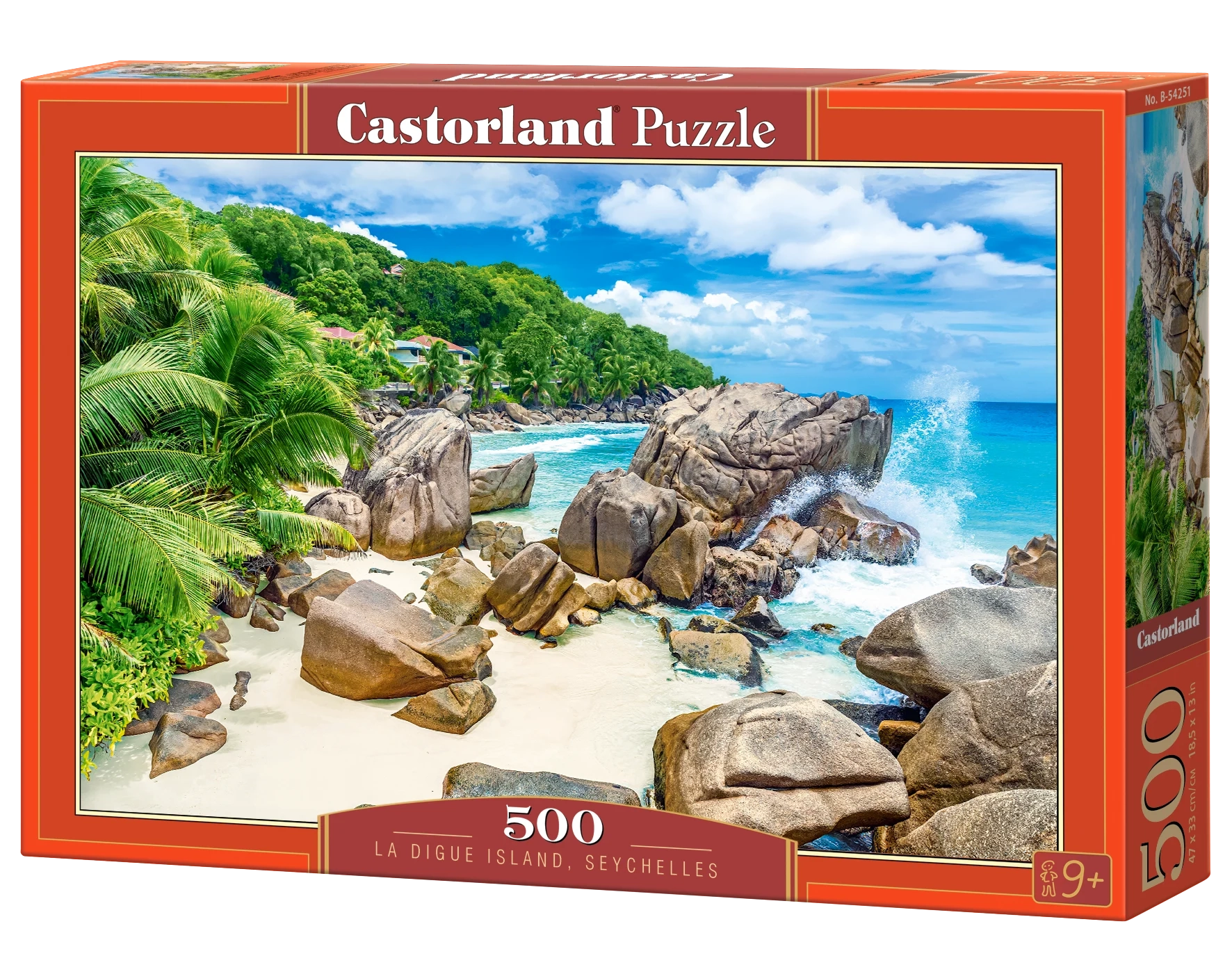 500 Piece Jigsaw Puzzle, La Digue Island, Seychelles, Tropical beach puzzle, Paradise Island, Landscape jigsaw, Adult Puzzle, Castorland B-54251 Bridge Toys - Premium Jigsaw Puzzles