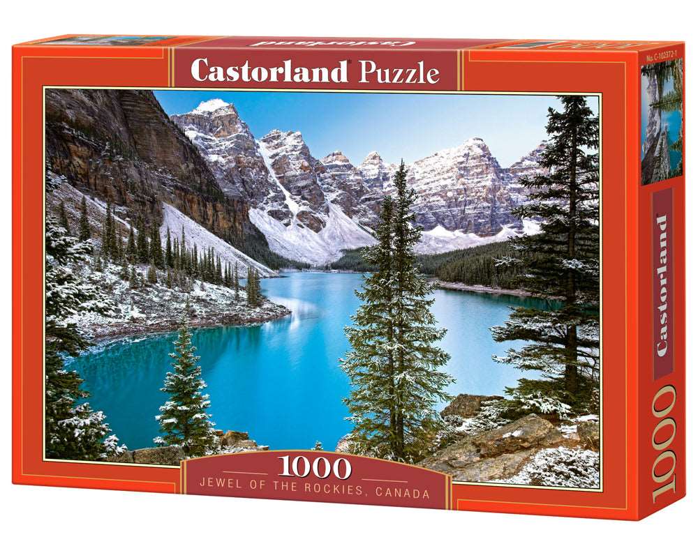 1000 Piece Jigsaw Puzzle, The Jewel of the Rockies, Canada, Idyllic Landscape, Mountains and Lake, Adult puzzle, Castorland C-102372-2 Bridge Toys - Premium Jigsaw Puzzles
