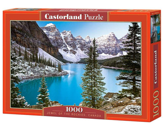 1000 Piece Jigsaw Puzzle, The Jewel of the Rockies, Canada, Idyllic Landscape, Mountains and Lake, Adult puzzle, Castorland C-102372-2 Bridge Toys - Premium Jigsaw Puzzles