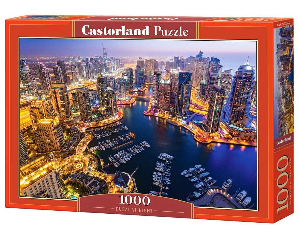 1000 Piece Jigsaw Puzzle, Dubai at Night, City Lights Puzzle, Emirates, Adult Puzzle, Castorland C-103256-2 Bridge Toys - Premium Jigsaw Puzzles