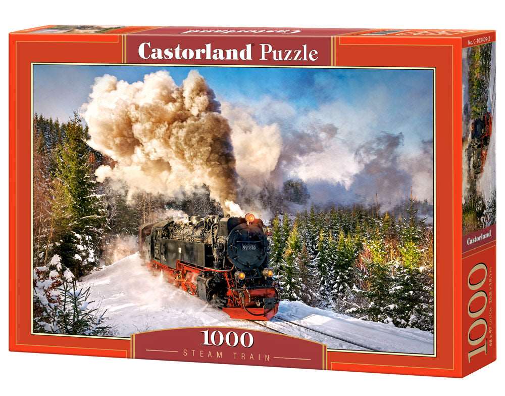 1000 Piece Jigsaw Puzzle, Steam Train, Mountain Train, Locomotive Puzzle, Adult Puzzle, Castorland C-103409-2 Bridge Toys - Premium Jigsaw Puzzles