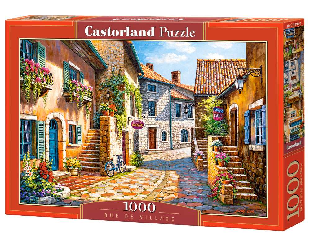 1000 Piece Jigsaw Puzzle, Rue de Village, France, Painting Puzzle, Adult Puzzle, Castorland C-103744-2 Bridge Toys - Premium Jigsaw Puzzles