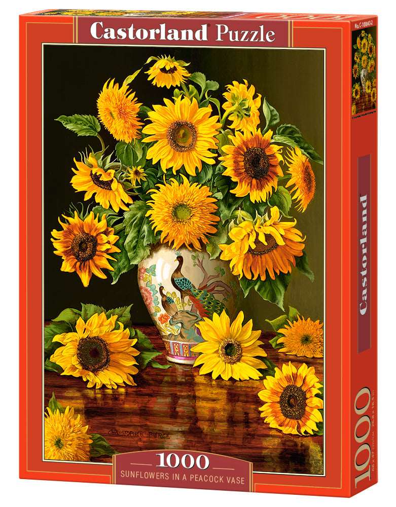1000 Piece Jigsaw Puzzle, Sunflowers in a Vase, Christopher Pierce, Flower and plants Puzzle, Painting Puzzle, Adult Puzzle, Castorland C-103843-2 Bridge Toys - Premium Jigsaw Puzzles