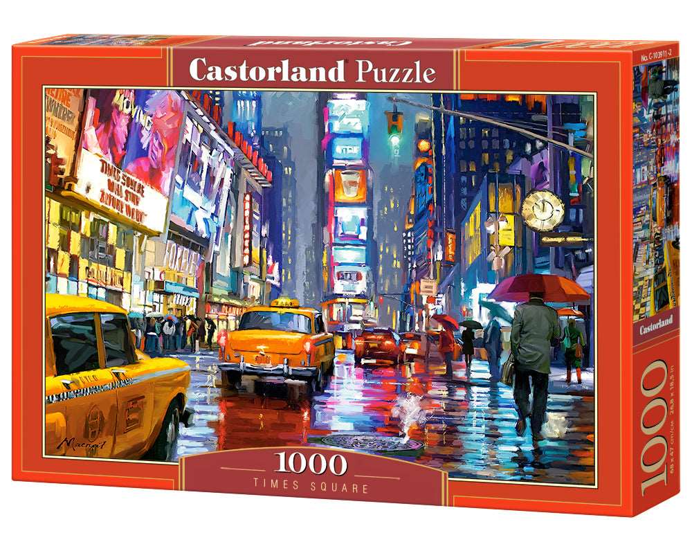 1000 Piece Jigsaw Puzzle, Times Square, NY, New York, New York City Art, USA, yellow cab, Adult Puzzle, Castorland C-103911-2 Bridge Toys - Premium Jigsaw Puzzles