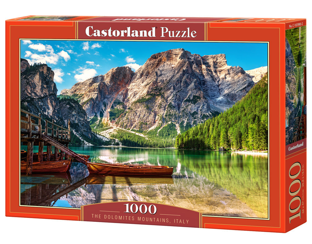 1000 Piece Jigsaw Puzzle, The Dolomites Mountains, Italy, Idyllic view, Landscape puzzle, Adult Puzzle, Castorland C-103980-2 Bridge Toys - Premium Jigsaw Puzzles