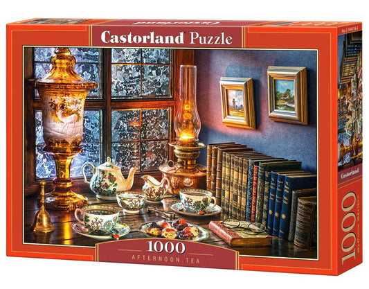 1000 Piece Jigsaw Puzzle, Afternoon Tea, Classic interior, old fashioned furniture, oil lamp, beautiful vase, Adult Puzzle, Castorland C-104116-2 Bridge Toys - Premium Jigsaw Puzzles