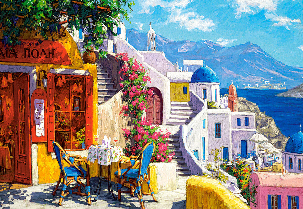 1000 Piece Jigsaw Puzzle, Afternoon on the Aegean Sea, Santorini, Greece, Summer holiday, Adult Puzzle, Castorland C-104130-2 Bridge Toys - Premium Jigsaw Puzzles